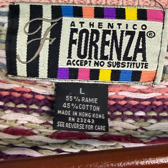 Vintage Forenza Women’s Cottagecore Colorful Knit Spring 90s V-Neck Sweater - Picture 7 of 7